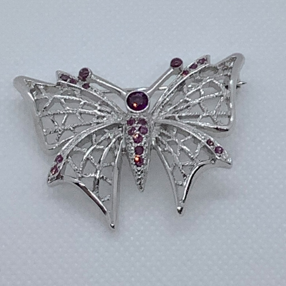 Beautiful Butterfly Silver Tone Broom